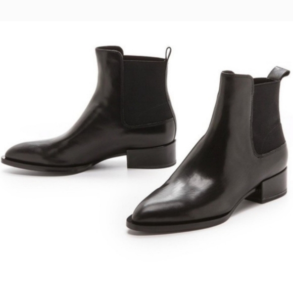 Vince Yarmon Black Leather Chelsea Ankle Boots - Picture 1 of 10